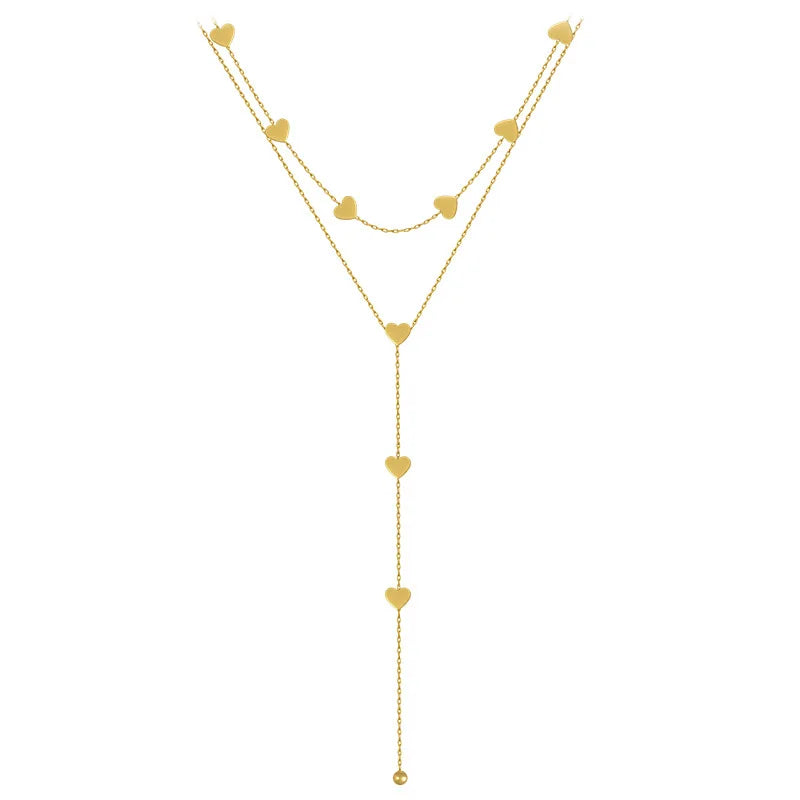 Steel Love Heart Long Necklace