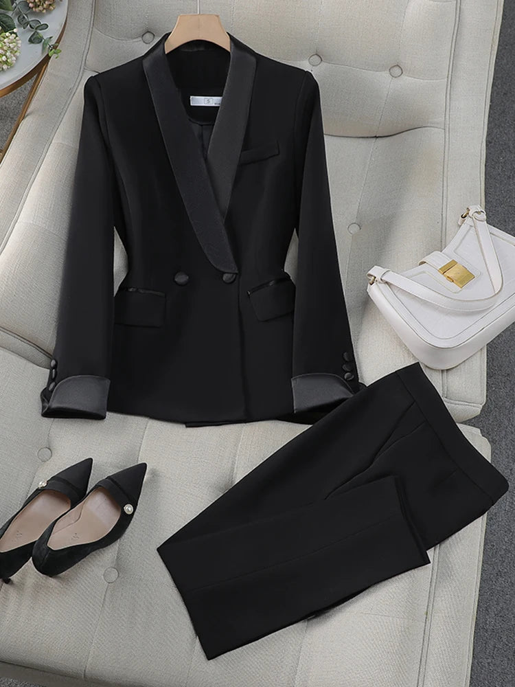 Fashion Office Long Pants Two Piece Set
