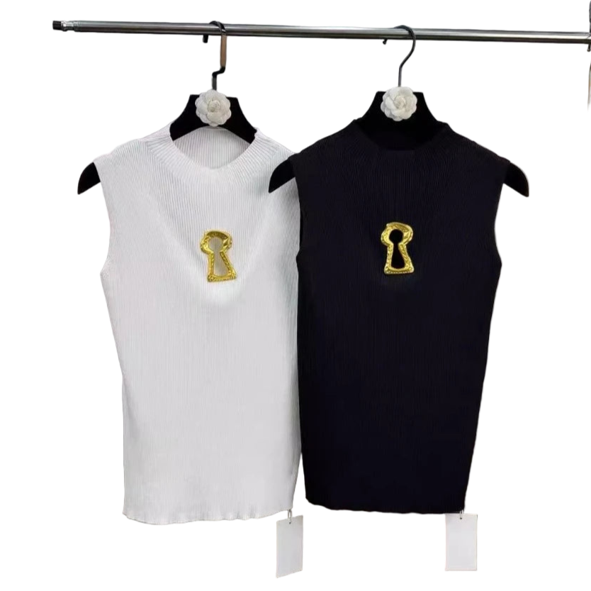 chic tank top with gold detail