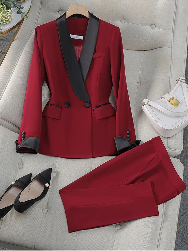 Fashion Office Long Pants Two Piece Set