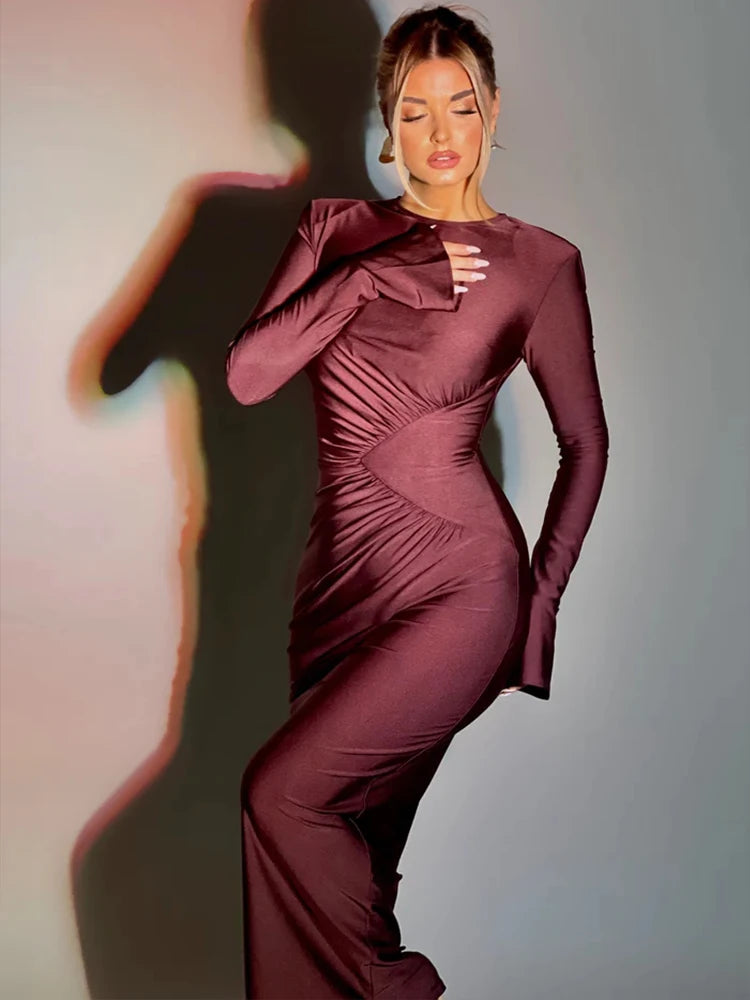 Pleated Slim Bodycon Dress