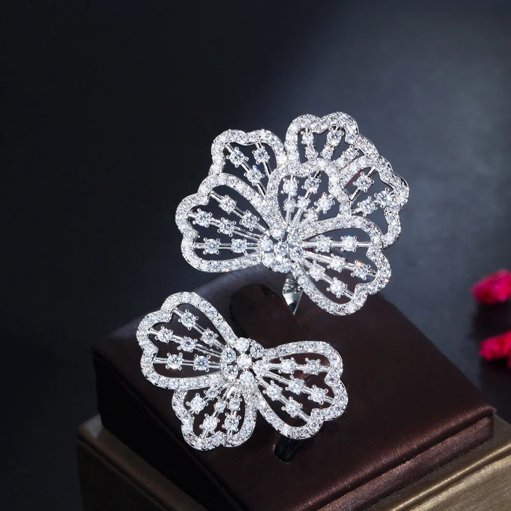 Zircon Flower Ring