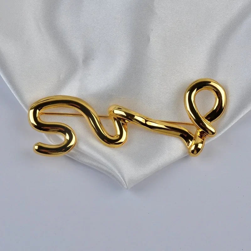 Modern gold Brooch