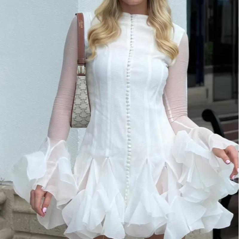 Pink Ruffle Short Dress