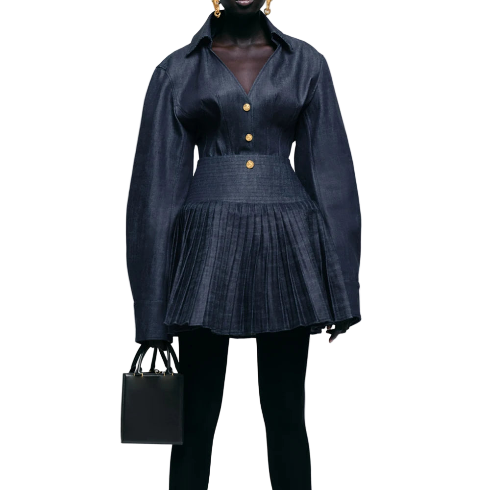 elegant denim 2 peace set