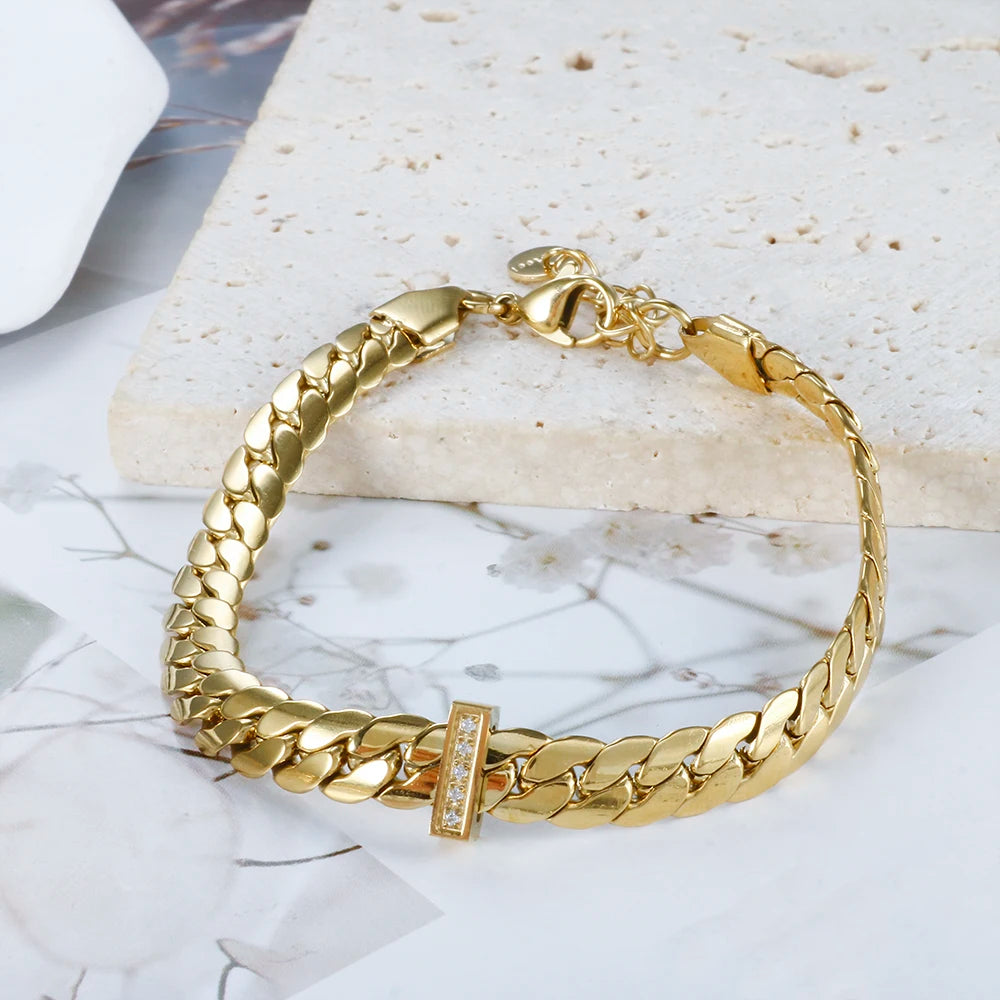Zircon Stainless gold set