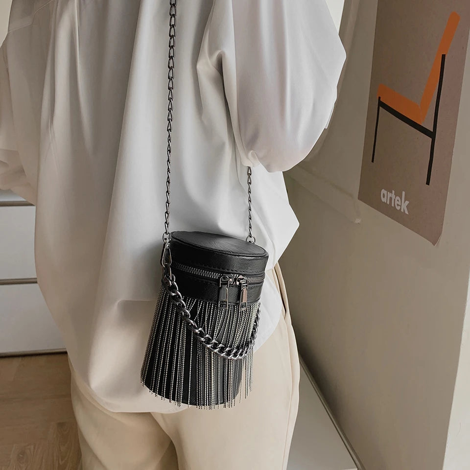 black Fringed bag