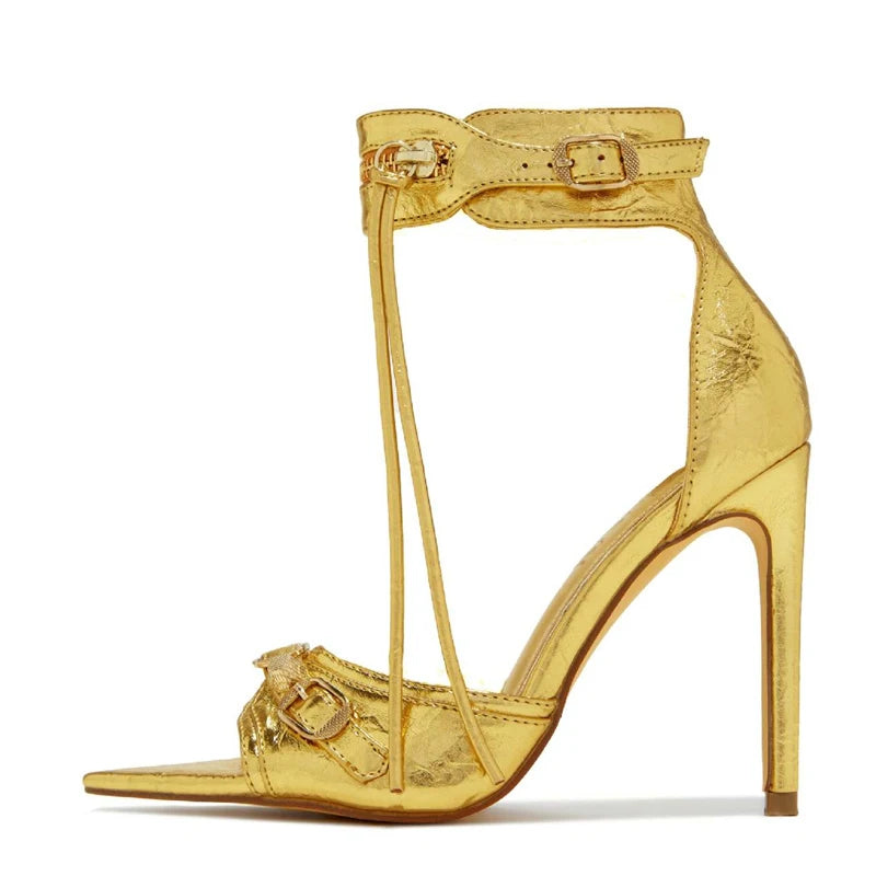 Pointed Open Toe Stiletto Heel