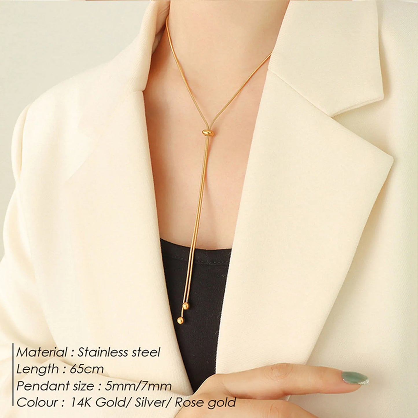 Stainless Steel Long Necklace
