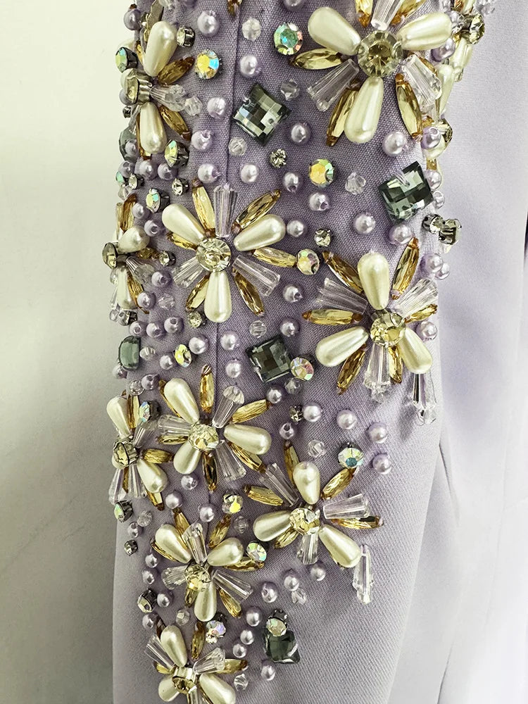 beaded shoulder Maxi Dress