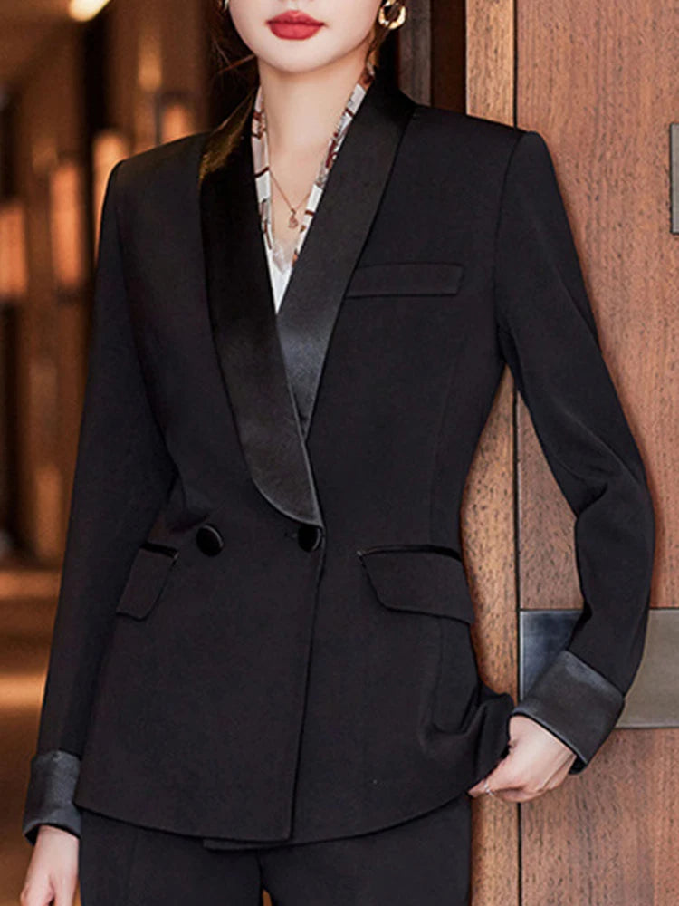 Fashion Office Long Pants Two Piece Set