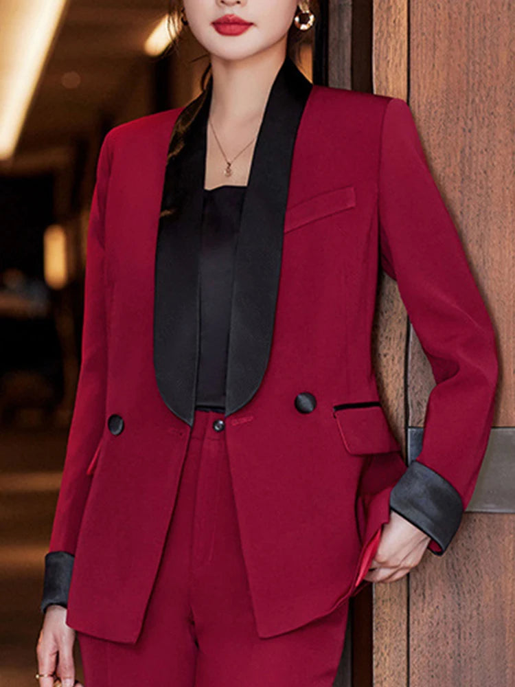 Fashion Office Long Pants Two Piece Set