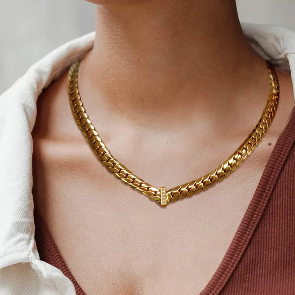Zircon Stainless gold set