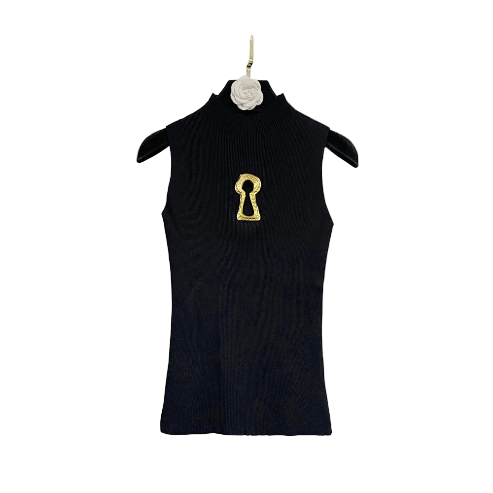 chic tank top with gold detail