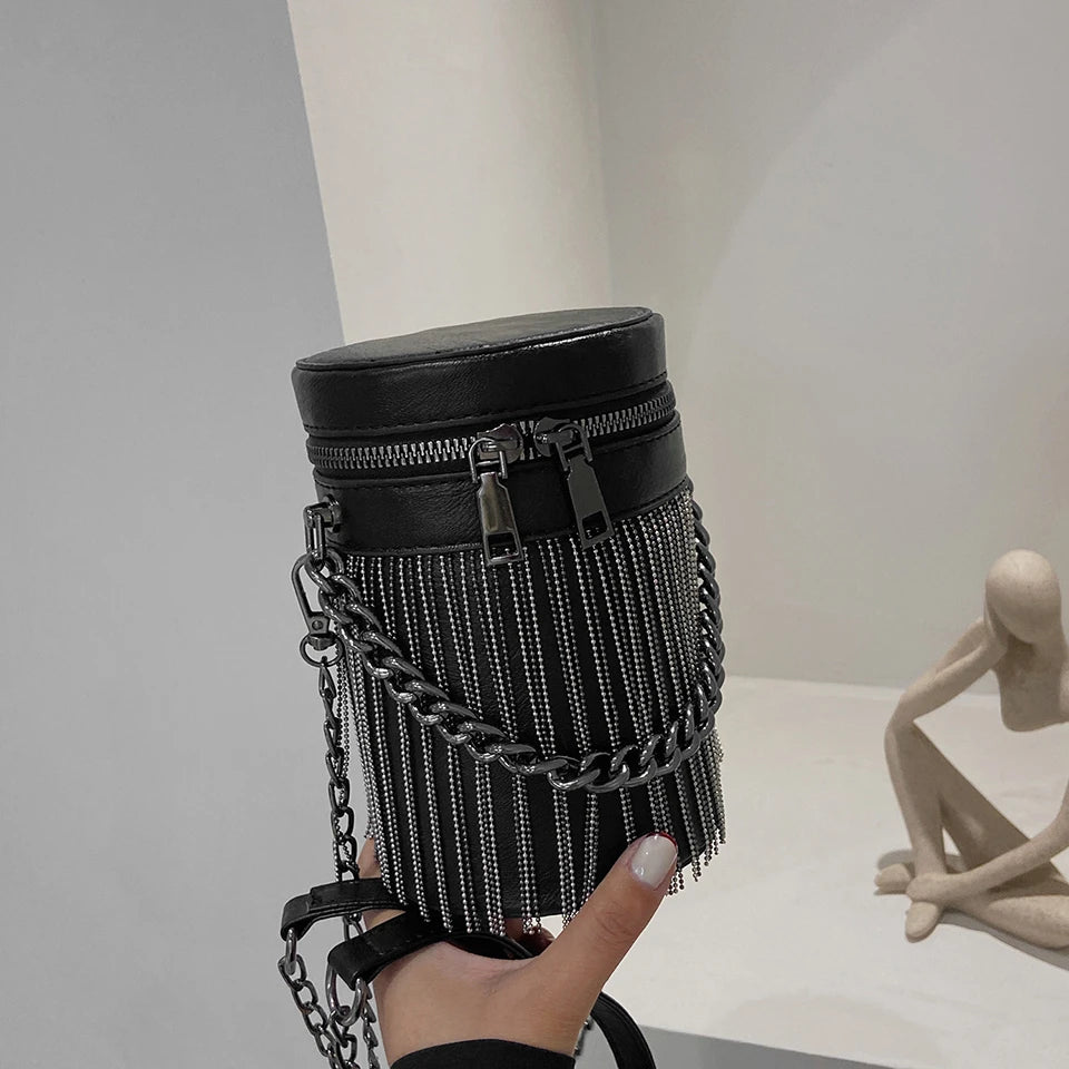black Fringed bag