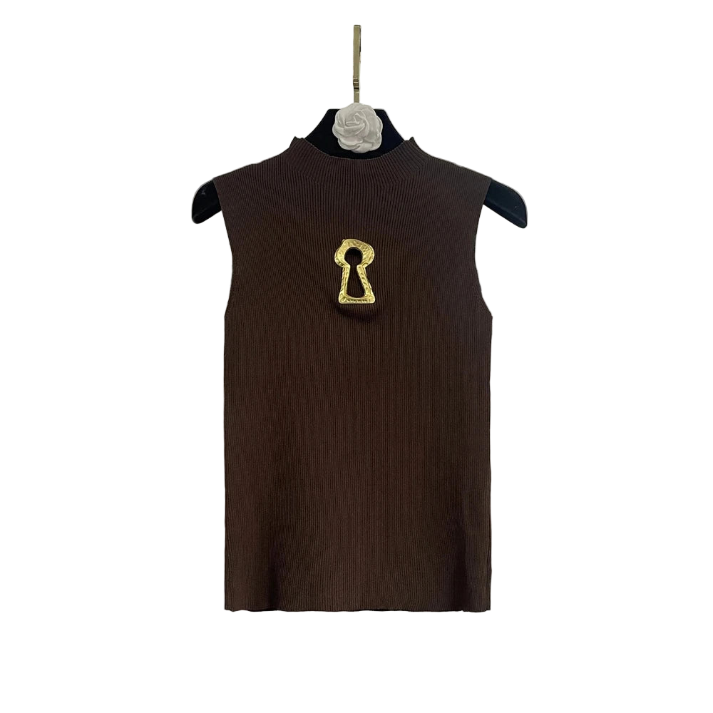 chic tank top with gold detail