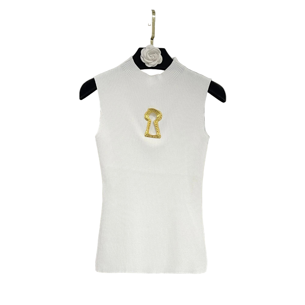 chic tank top with gold detail