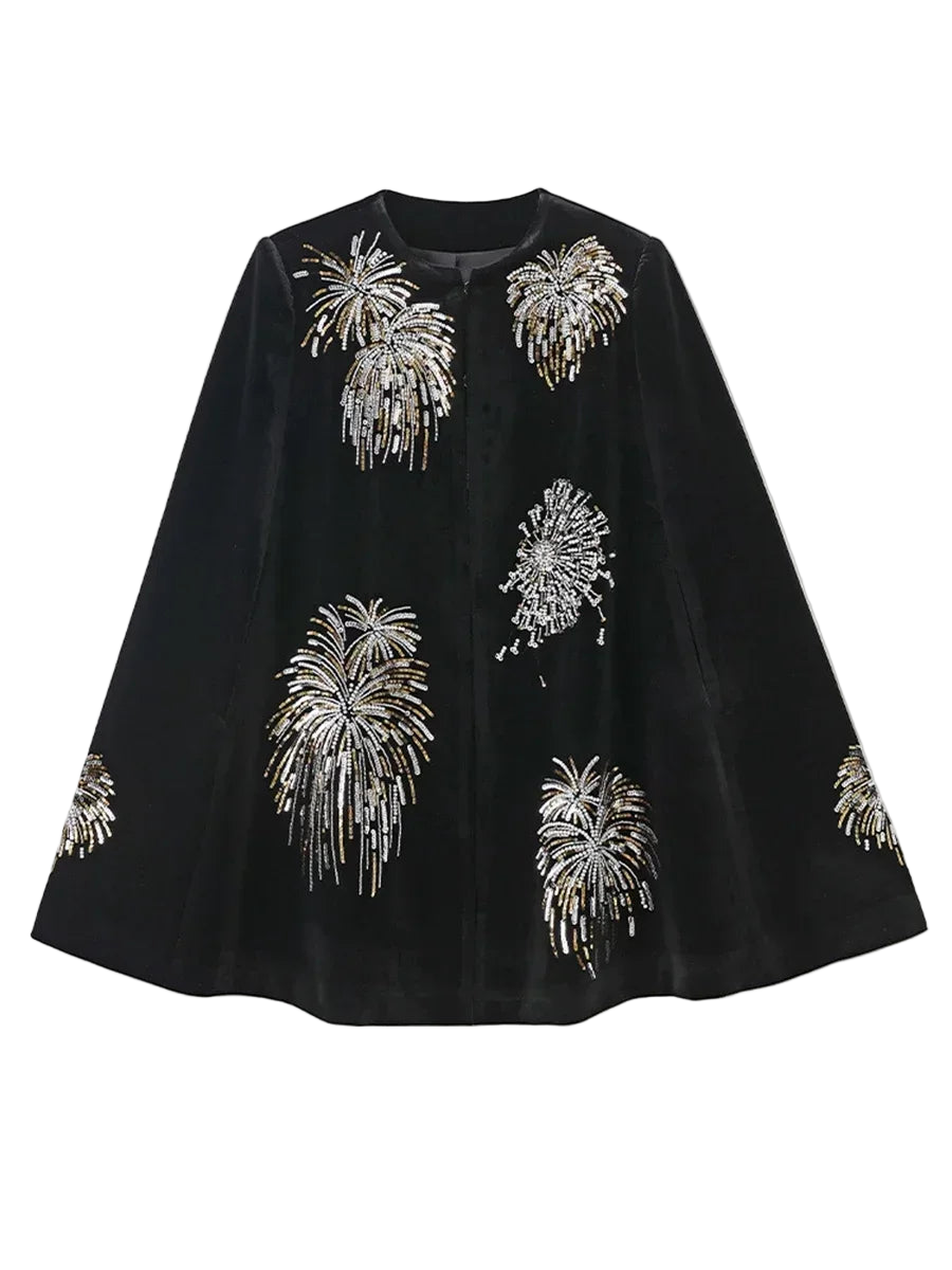 Embroidery velvet Cape