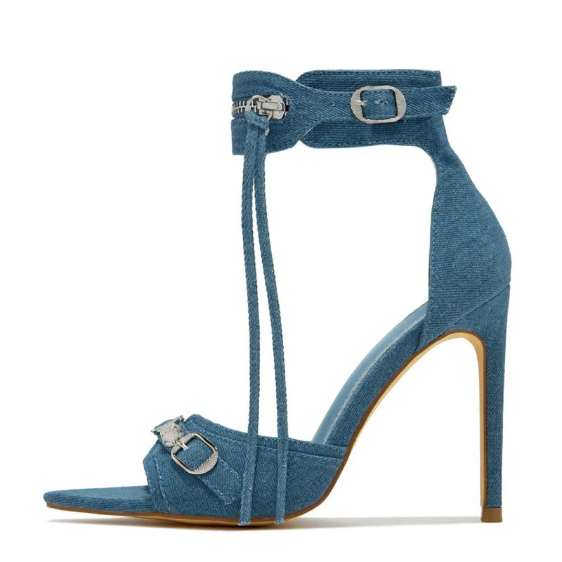 Pointed Open Toe Stiletto Heel