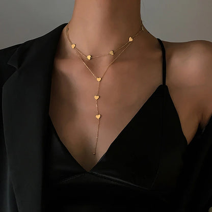 Steel Love Heart Long Necklace