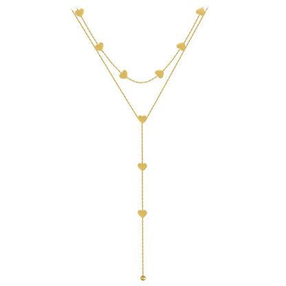 Steel Love Heart Long Necklace