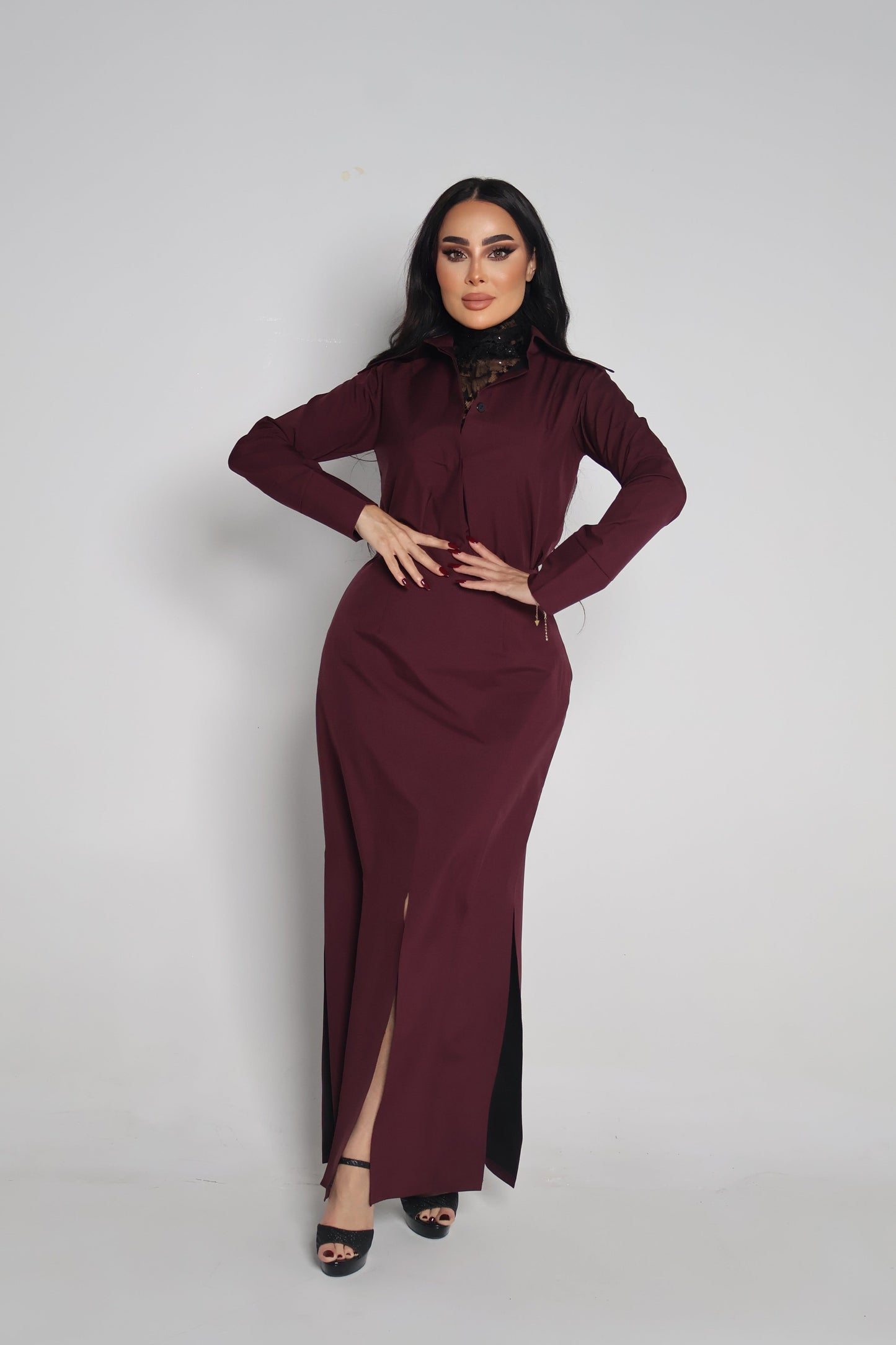 3 peace's burgundy set