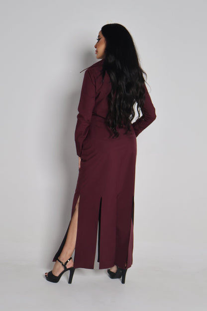 3 peace's burgundy set