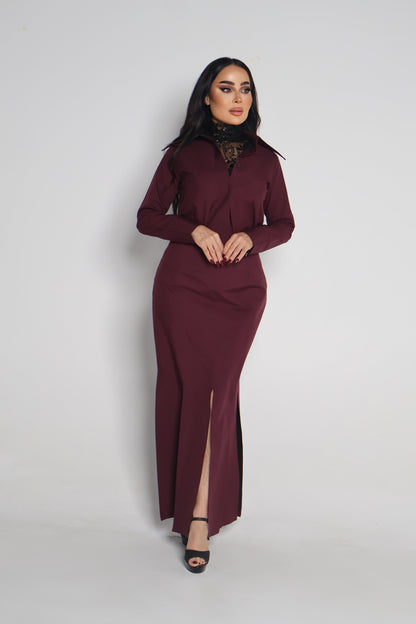 3 peace's burgundy set