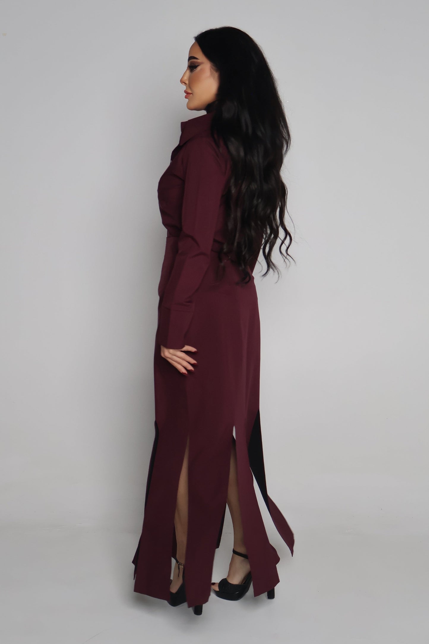 3 peace's burgundy set