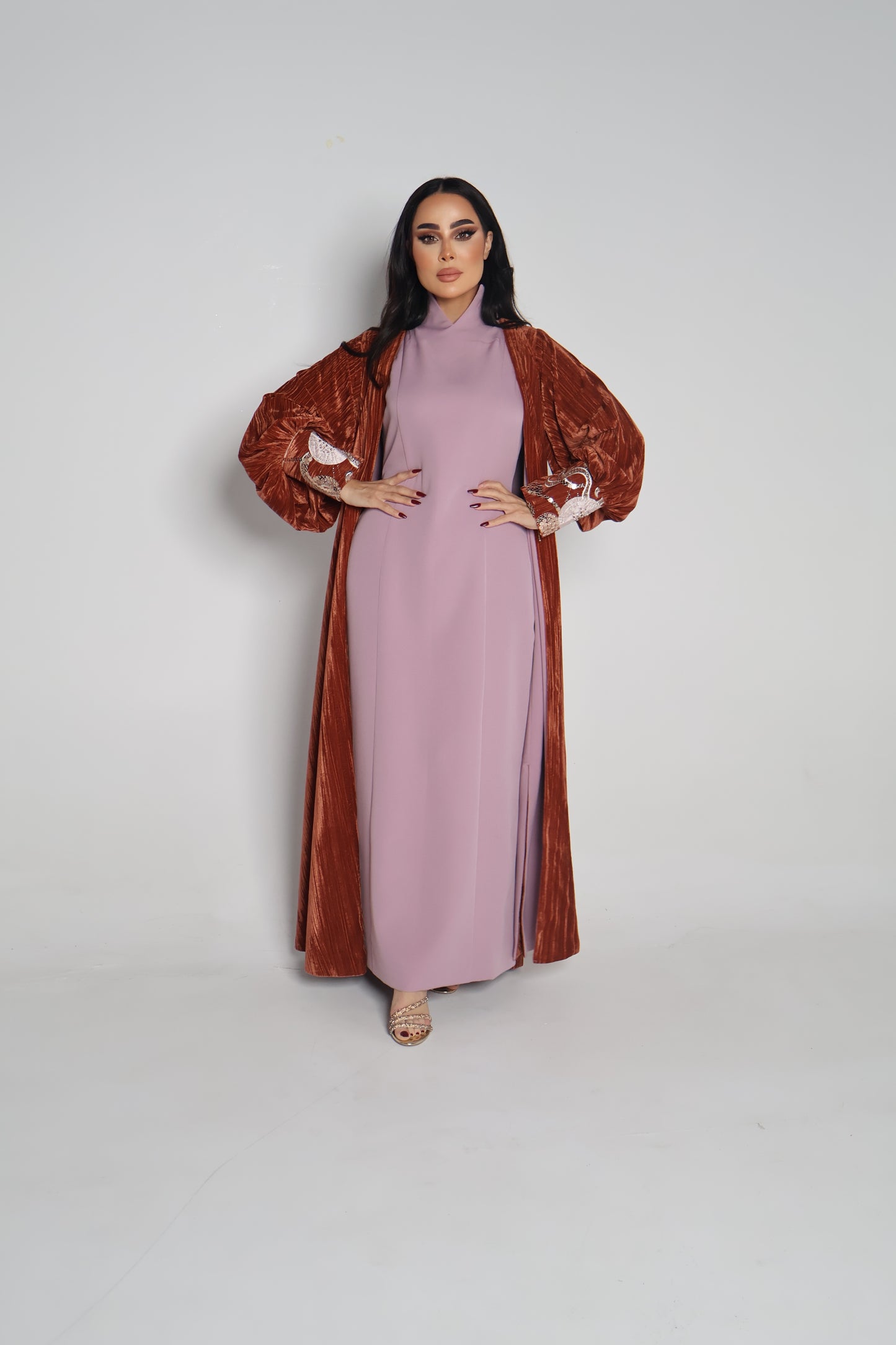 velvet bisht & dress