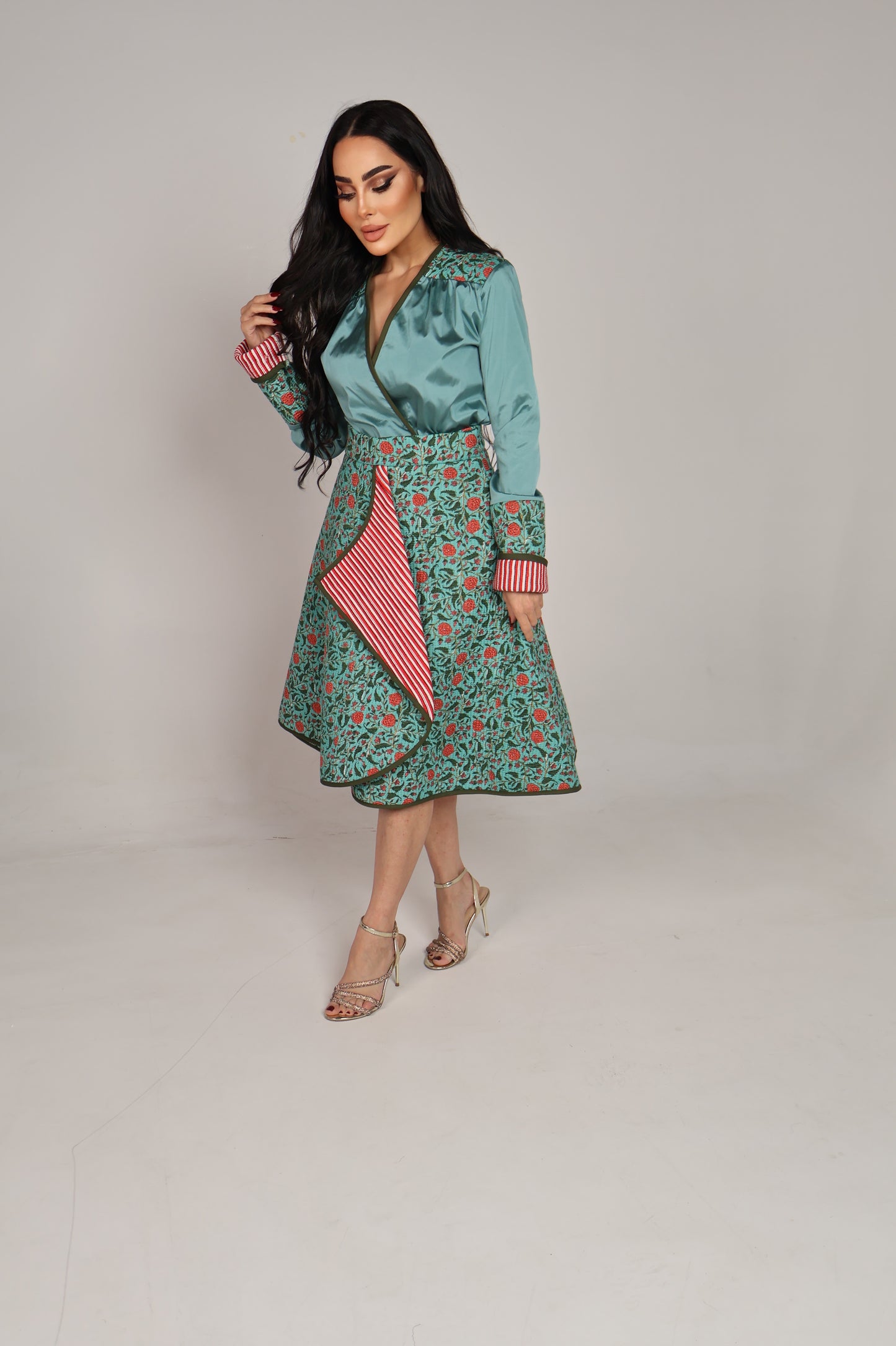 Brocade skirt with top