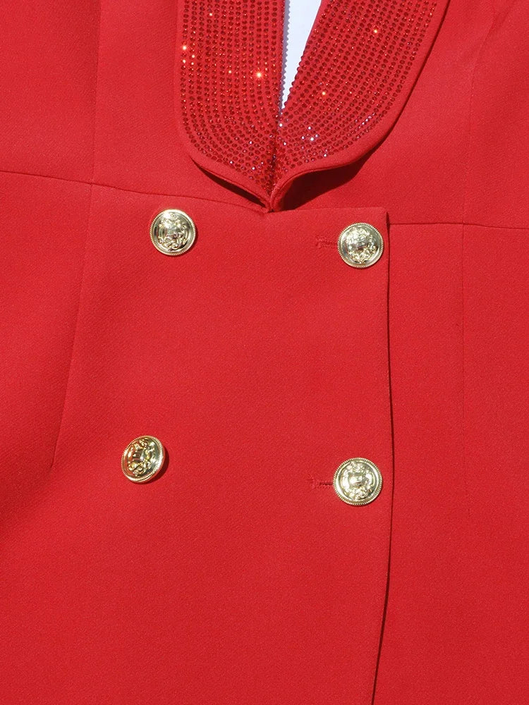 Blazer dress with opening back