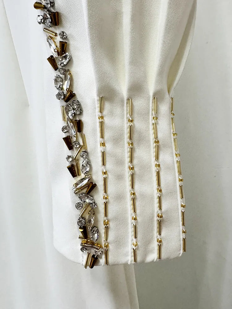 off white elegant cape dress