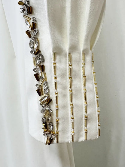 off white elegant cape dress
