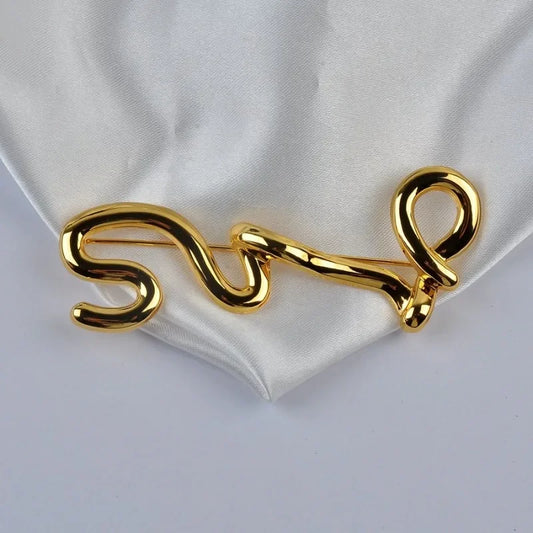 Modern gold Brooch