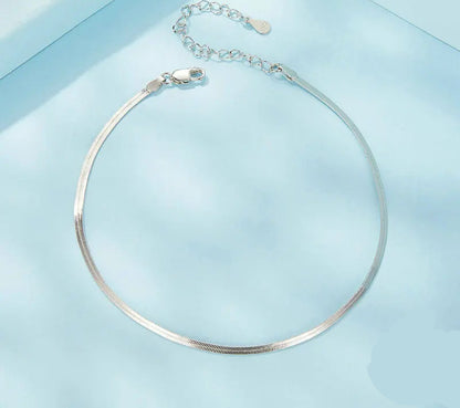 Silver Snake Chain Anklet Bracelet