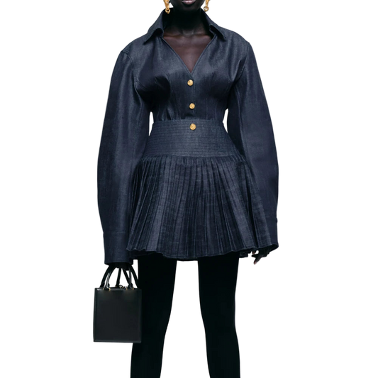 elegant denim 2 peace set