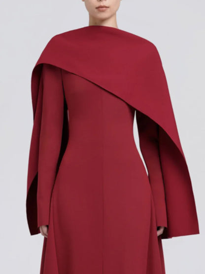 dark red long dress
