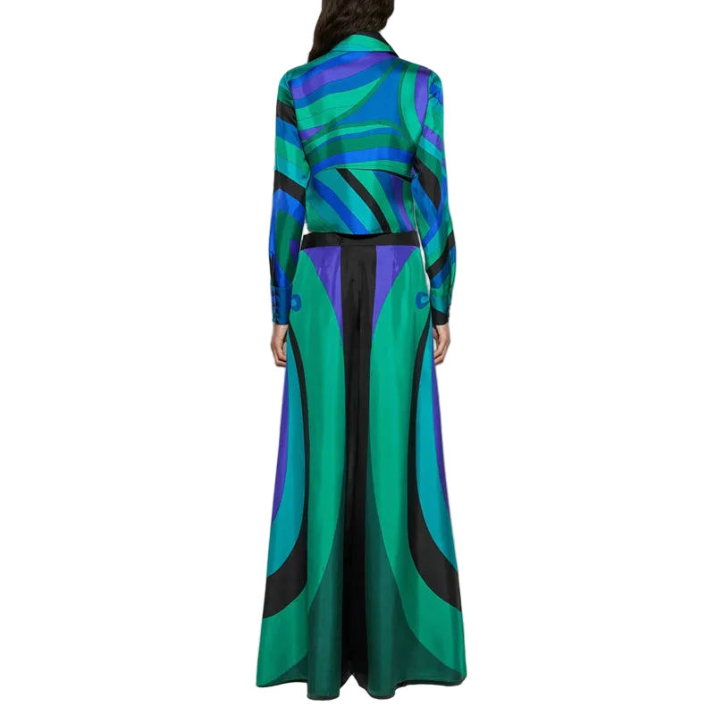 Satin Elegant Set ( wide pant & blouse )