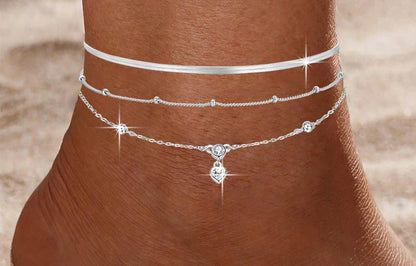 Silver Snake Chain Anklet Bracelet