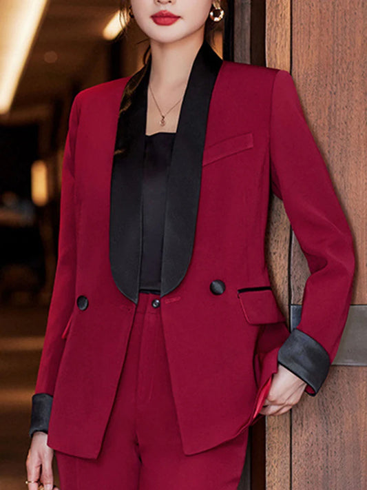 Fashion Office Long Pants Two Piece Set