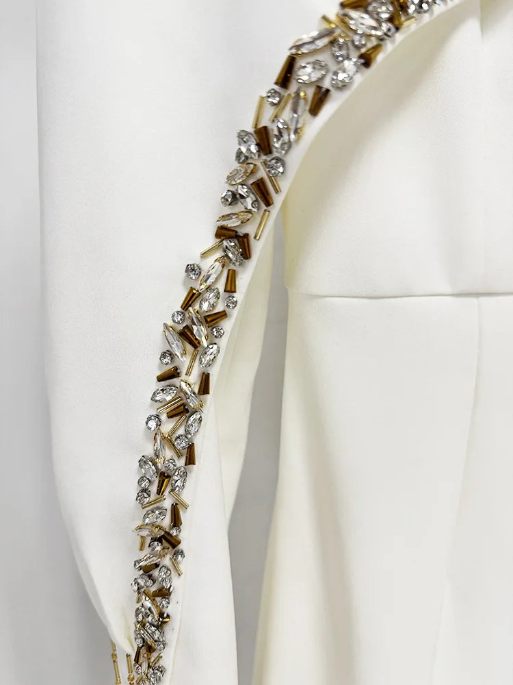 off white elegant cape dress