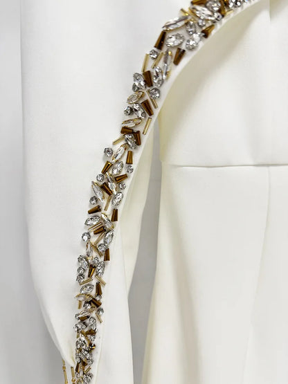 off white elegant cape dress