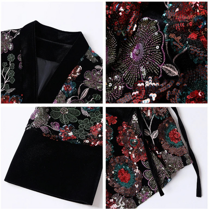 Embroidered velvet jacket