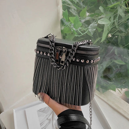black Fringed bag