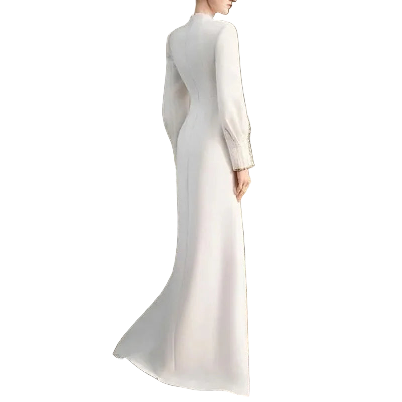 off white elegant cape dress