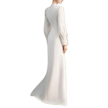 off white elegant cape dress