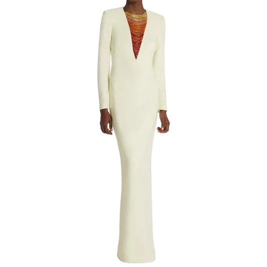 simple elegant cream dress