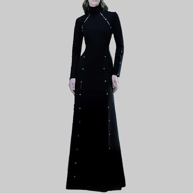 elegant dress with crystal studs
