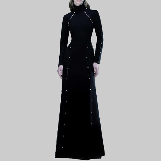 elegant dress with crystal studs
